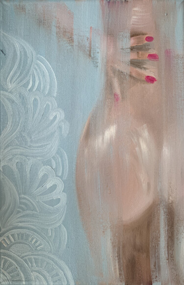 Painting titled "Let's take shower -…" by Elena Polak, Original Artwork, Oil