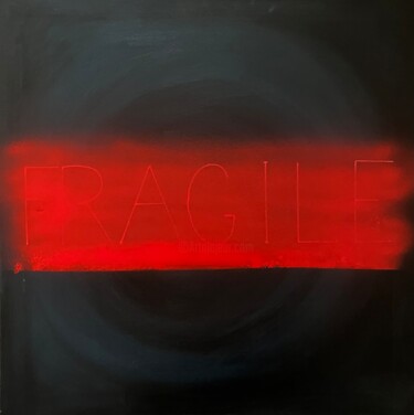 Schilderij getiteld "Fragile" door Elena R, Origineel Kunstwerk, Acryl Gemonteerd op Frame voor houten brancard