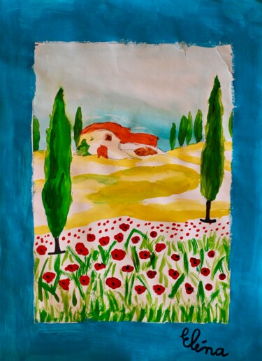 Pittura intitolato "Toscane" da Eléna Rainaud, Opera d'arte originale, Acrilico