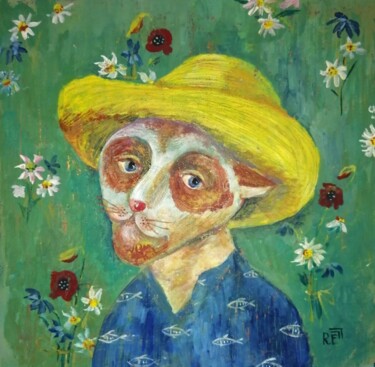 Pintura intitulada "Dream of Van Gogh's…" por Elena Razina, Obras de arte originais, Acrílico Montado em artwork_cat.