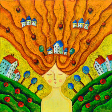 Картина под названием "Лето в Провансе" - Елена Разина, Подлинное произведение искусства, Акрил Установлен на Деревянная рам…