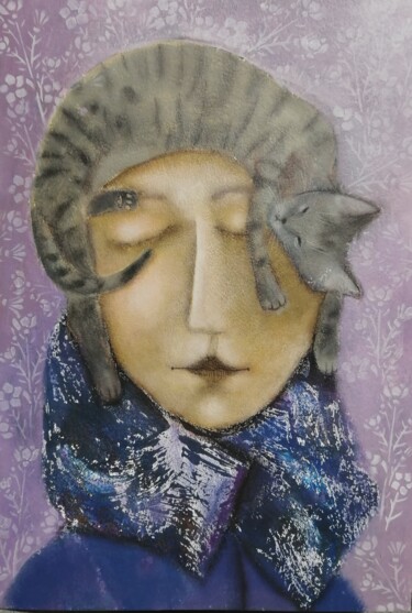 Malerei mit dem Titel "Barsik" von Elena Razumkova, Original-Kunstwerk, Acryl