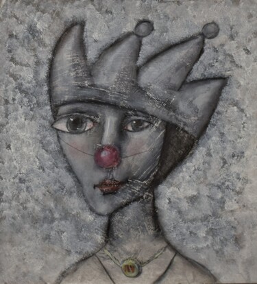 Painting titled "Jester" by Elena Razumkova, Original Artwork, Acrylic