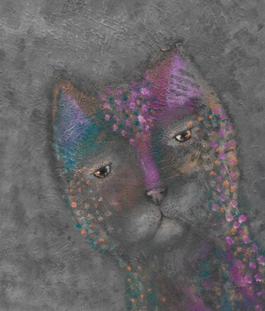 Peinture intitulée "Весенний кот" par Elena Razumkova, Œuvre d'art originale, Acrylique