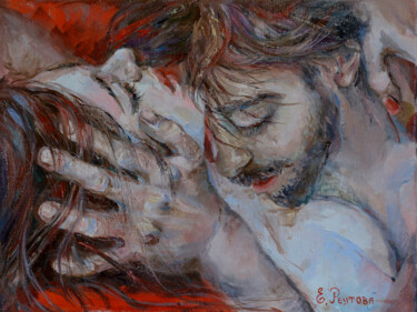 Malarstwo zatytułowany „You are my love, my…” autorstwa Elena Reutova, Oryginalna praca, Olej Zamontowany na Drewniana rama…