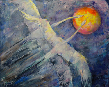 Картина под названием "The joint flight of…" - Elena Reutova, Подлинное произведение искусства, Акрил Установлен на Деревянн…