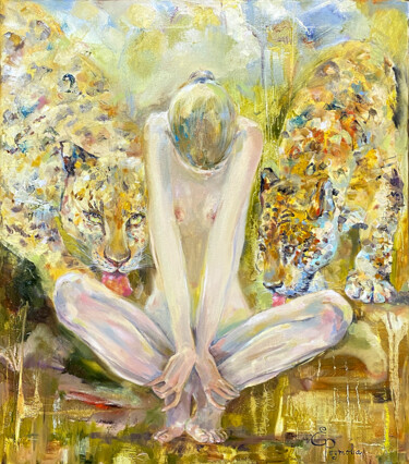 Картина под названием "The mistress of pre…" - Elena Reutova, Подлинное произведение искусства, Масло Установлен на Деревянн…
