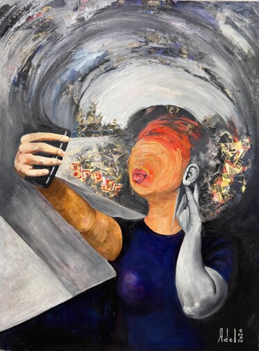 Картина под названием "«Потеря идентификац…" - Elena Sagdeyeva, Подлинное произведение искусства, Масло