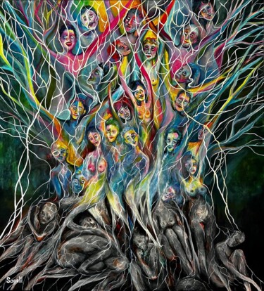 Картина под названием "«Возрождение»" - Elena Sagdeyeva, Подлинное произведение искусства, Масло