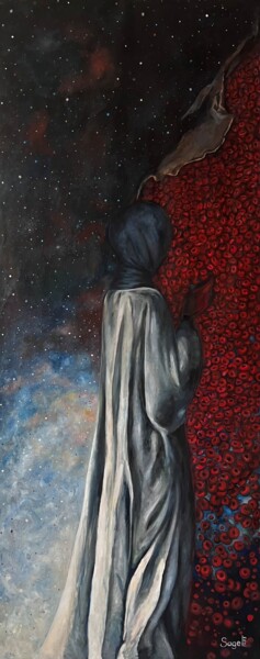 Peinture intitulée "«Молящаяся»" par Elena Sagdeyeva, Œuvre d'art originale, Huile
