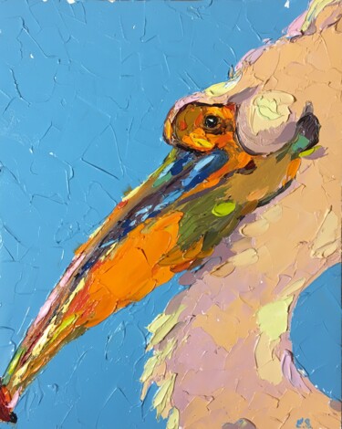 Painting titled "Pelican" by Elena Salomon, Original Artwork, Oil