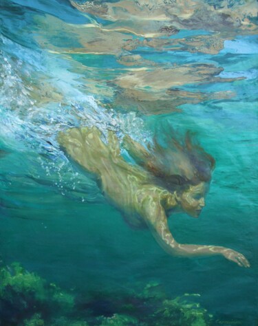 Картина под названием "Прыжок в иномирье" - Елена Самойлик, Подлинное произведение искусства, Масло Установлен на Деревянная…