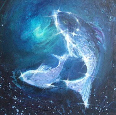Картина под названием "Созвездие Рыбы" - Елена Самойлик, Подлинное произведение искусства, Масло