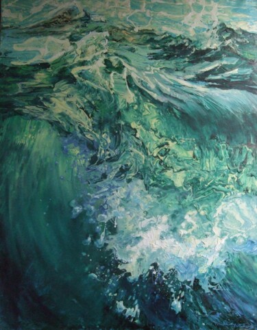 Картина под названием "Хрустальная волна" - Елена Самойлик, Подлинное произведение искусства, Масло