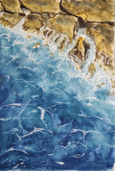Peinture intitulée "Treasured coast" par Elena Semenova, Œuvre d'art originale, Aquarelle