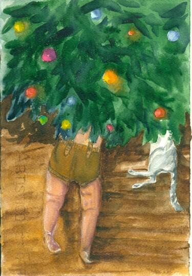 Pintura titulada "Подарки" por Elena Semenova, Obra de arte original, Acuarela