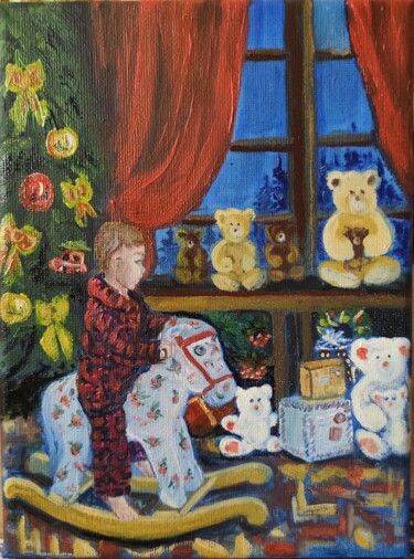 Malerei mit dem Titel "Gifts for Christmas" von Elena Semenova, Original-Kunstwerk, Öl