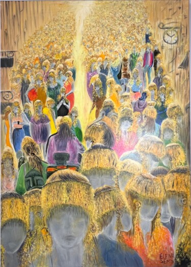 Pintura intitulada "Le donne di Schliem…" por Elena Semina, Obras de arte originais, Óleo