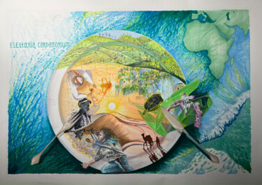 Dibujo titulada "Cardamomo" por Elena Semina, Obra de arte original, Rotulador