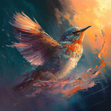 Digital Arts titled "Birdie" by Elena Serebriakova, Original Artwork, AI generated image