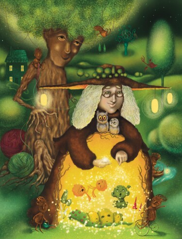 Цифровое искусство под названием "Волшебный лес" - Елена Шерова, Подлинное произведение искусства, Цифровая живопись