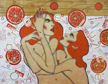 Pittura intitolato "Orange juice" da Elena Shichko, Opera d'arte originale, Acrilico