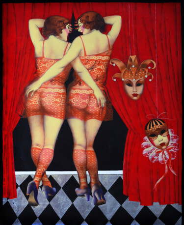 Pittura intitolato "Cabaret" da Elena Shichko, Opera d'arte originale, Acrilico