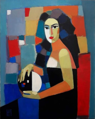Картина под названием "Странная незнакомка" - Елена Шипилова, Подлинное произведение искусства, Масло