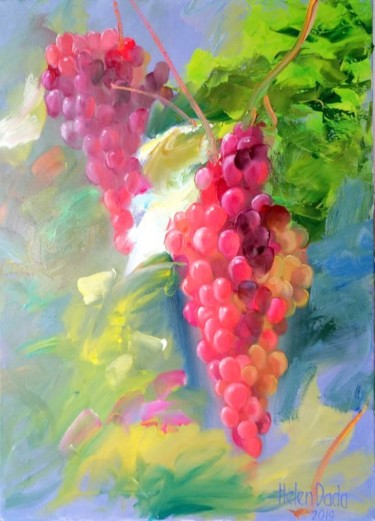 Malarstwo zatytułowany „Grape vine.” autorstwa Elena Shipunova, Oryginalna praca, Olej