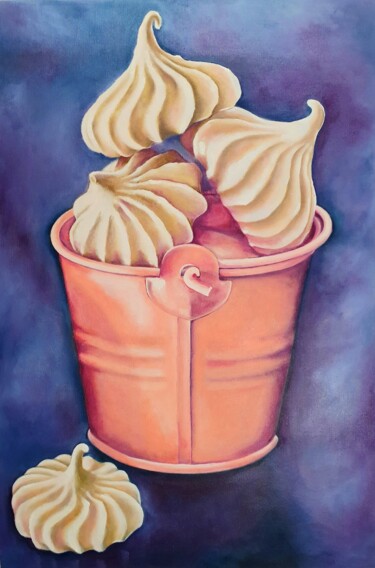 Painting titled "Zephyr in bucket" by Elena Shostal (ShoStyle), Original Artwork, Oil