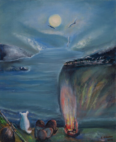 Pittura intitolato "ПУТНИК" da Elena Simonov Starkenberg, Opera d'arte originale, Acrilico