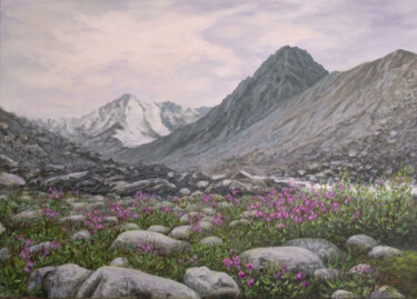 Painting titled "Mountain paths  On…" by Elena Stetsenko, Original Artwork, Oil