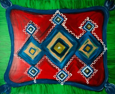 Painting titled "Berber pillow" by Elena Suprema, Original Artwork, Acrylic