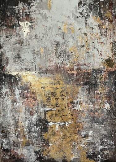Картина под названием "Закат у реки" - Елена Сурина, Подлинное произведение искусства, Масло