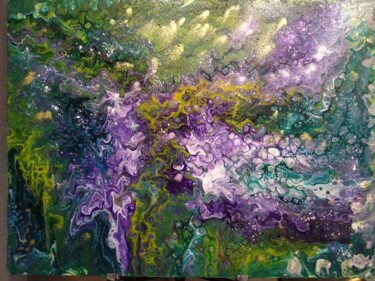 Pintura intitulada "Wisteria purple" por Elena Titenko (LeTi), Obras de arte originais, Acrílico Montado em Armação em madei…