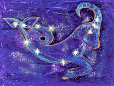 Ζωγραφική με τίτλο "Constellation Capri…" από Elena Titenko (LeTi), Αυθεντικά έργα τέχνης, Ακρυλικό Τοποθετήθηκε στο Ξύλινο…