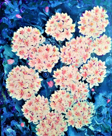 Peinture intitulée "Pink Sacura" par Elena Titenko (LeTi), Œuvre d'art originale, Huile Monté sur Châssis en bois