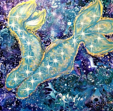 Painting titled "Zodiac Star Sign -…" by Elena Titenko (LeTi), Original Artwork, Acrylic Mounted on Wood Stretcher frame