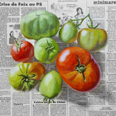 Картина под названием "Tomaten" - Elena Tronina, Подлинное произведение искусства, Масло