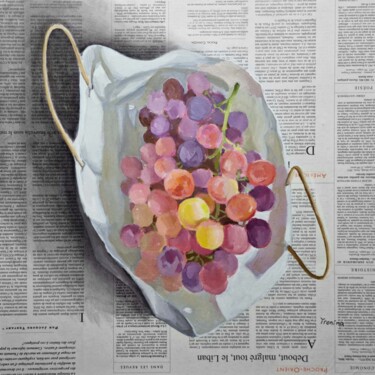 Malerei mit dem Titel "Weintrauben" von Elena Tronina, Original-Kunstwerk, Öl