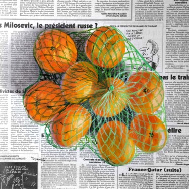 Malerei mit dem Titel "Mandarinen" von Elena Tronina, Original-Kunstwerk, Öl