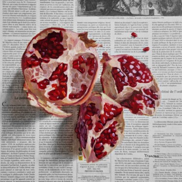 Malerei mit dem Titel "Granatapfel" von Elena Tronina, Original-Kunstwerk, Öl