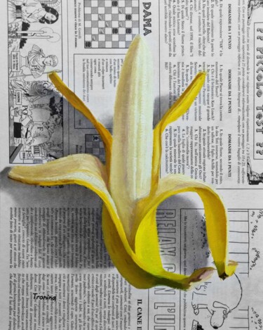 Painting titled "Banane" by Elena Tronina, Original Artwork, Oil