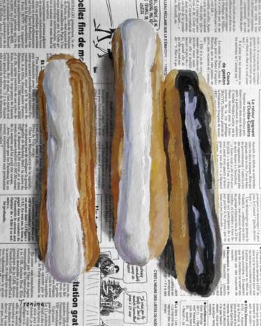 Painting titled "Eclairs" by Elena Tronina, Original Artwork, Oil