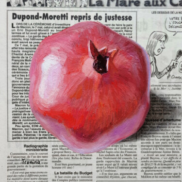 Malerei mit dem Titel "Ein Granatapfel" von Elena Tronina, Original-Kunstwerk, Öl