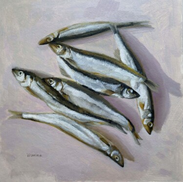 Malerei mit dem Titel "Sardinen" von Elena Tronina, Original-Kunstwerk, Öl
