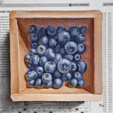 Malerei mit dem Titel "Heidelbeeren" von Elena Tronina, Original-Kunstwerk, Öl