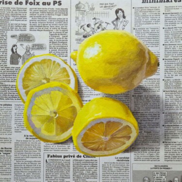 Malerei mit dem Titel "Zitrone" von Elena Tronina, Original-Kunstwerk, Öl