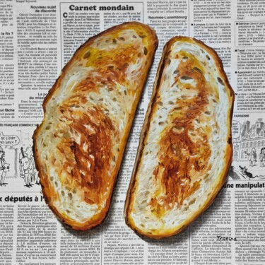 Malerei mit dem Titel "Geröstetes Brot" von Elena Tronina, Original-Kunstwerk, Öl