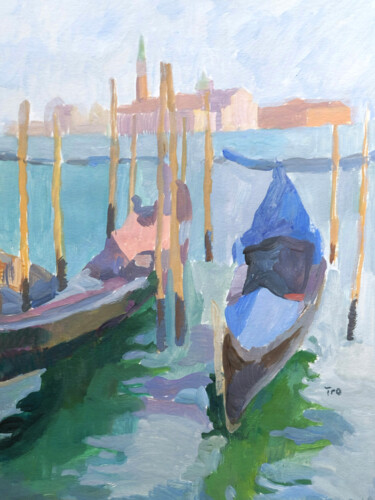 Schilderij getiteld "Venedig" door Elena Tronina, Origineel Kunstwerk, Acryl